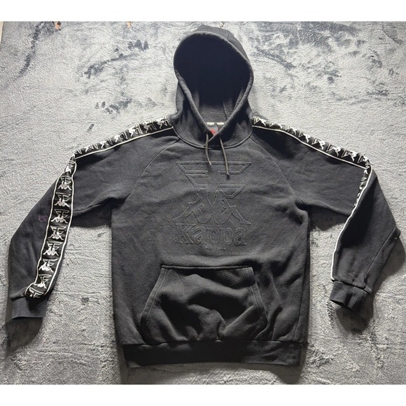 Kappa Other - Kappa Pullover Hoodie Sweatshirt w/Embossed Chest Logo Black Sz. Medium
